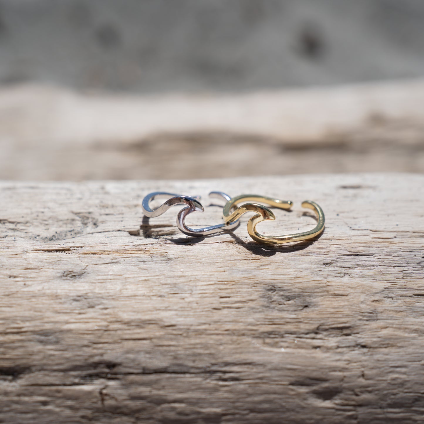 Bague vague ajustable en argent sterling