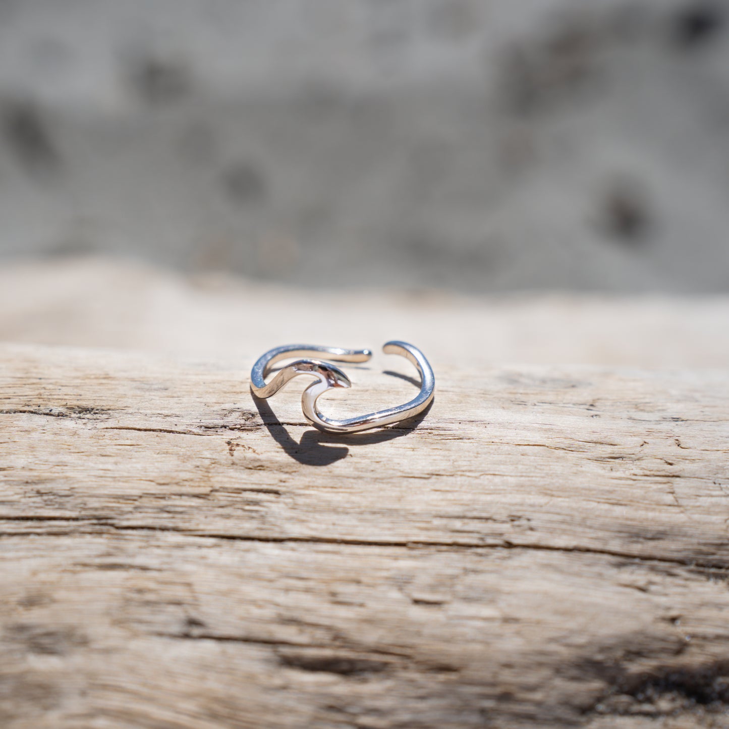 Bague vague ajustable en argent sterling