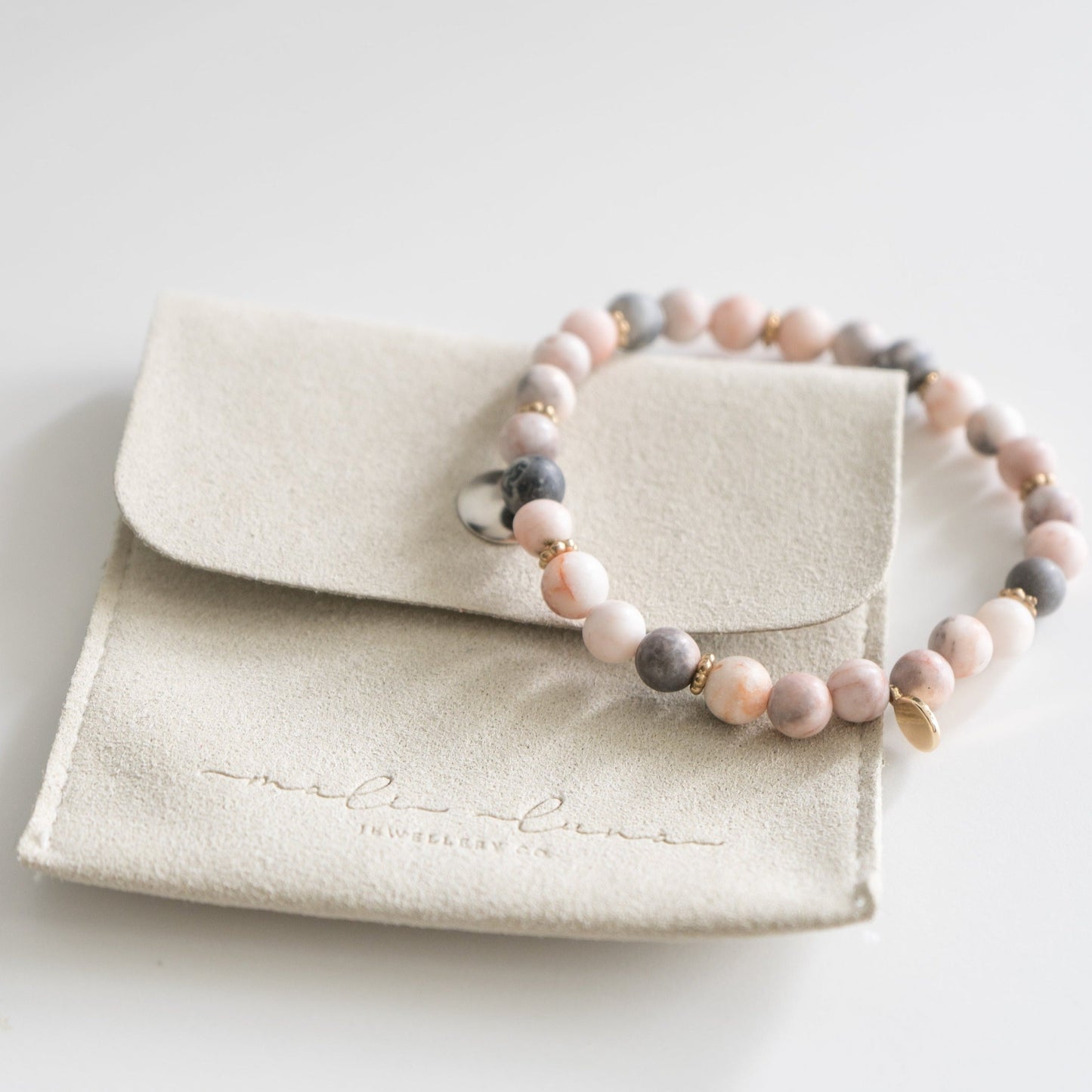 Bracelet Perlé Agate Fleur