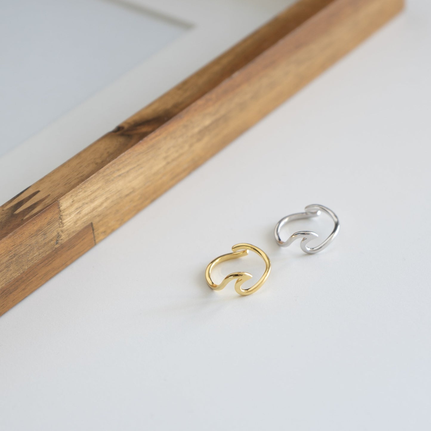 Bague vague ajustable en argent sterling