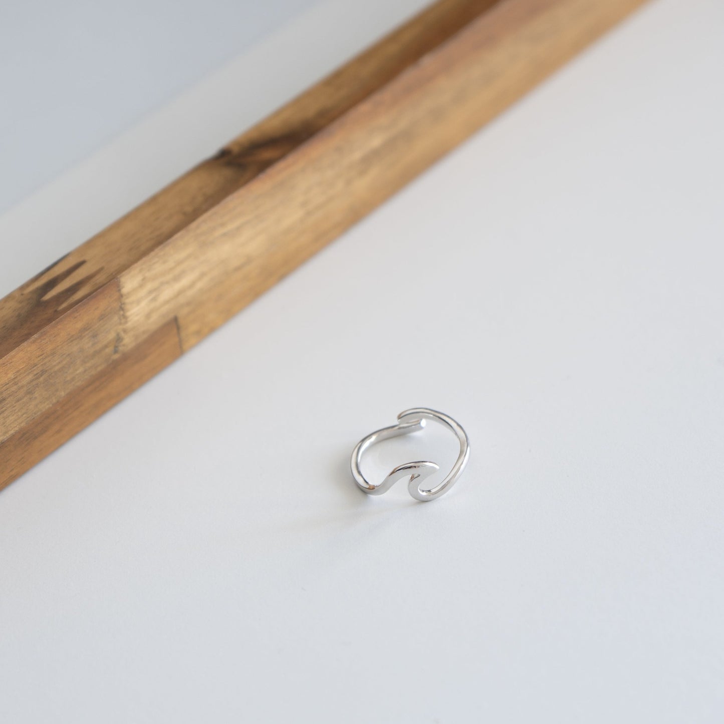 Bague vague ajustable en argent sterling