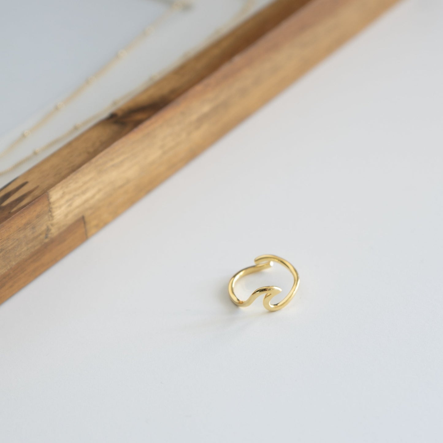 Bague vague ajustable en argent sterling