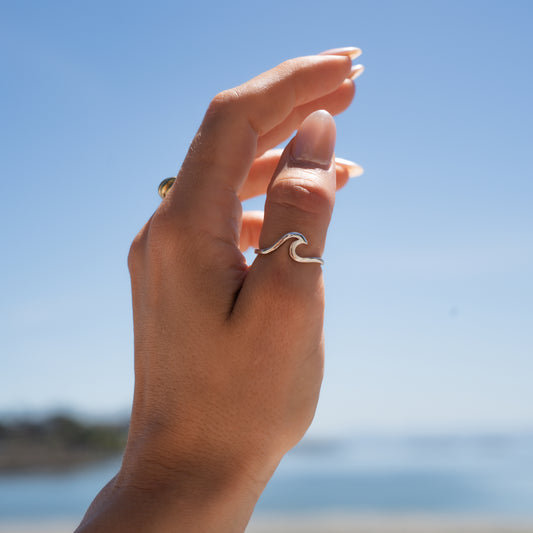 Sterling Silver Adjustable Wave Ring