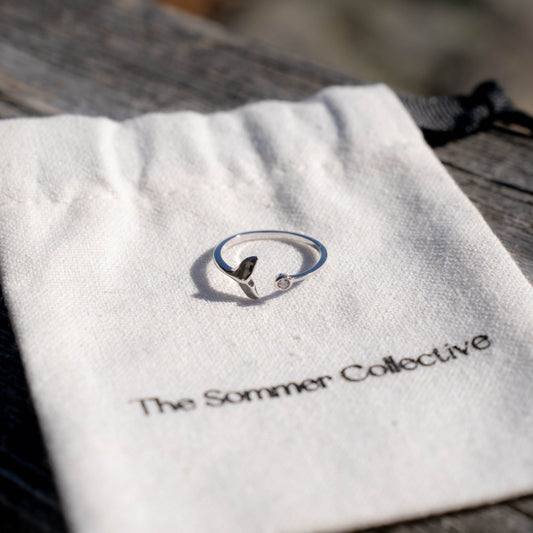 Silver Adjustable Whale Ring