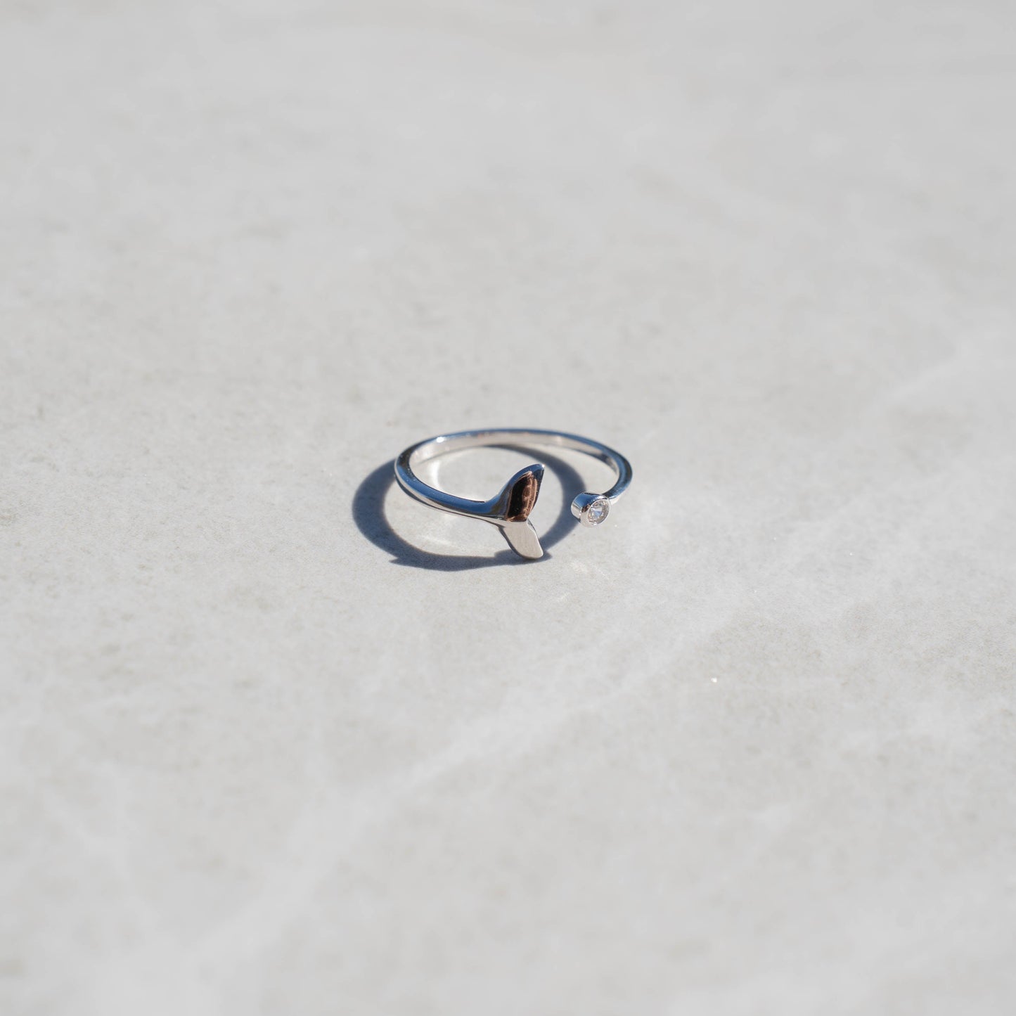 Silver Adjustable Whale Ring