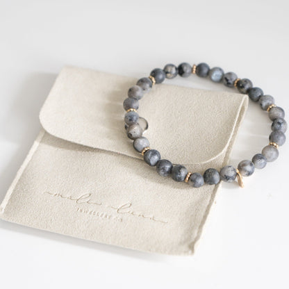 Black Labradorite Beaded Bracelet