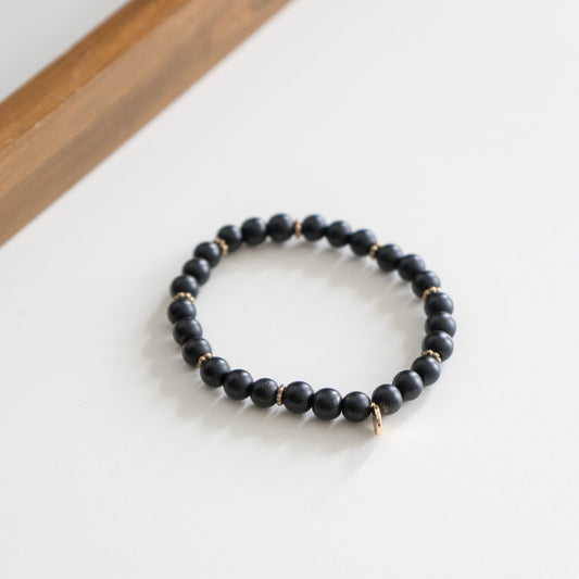 Black Agate Beaded Bracelet