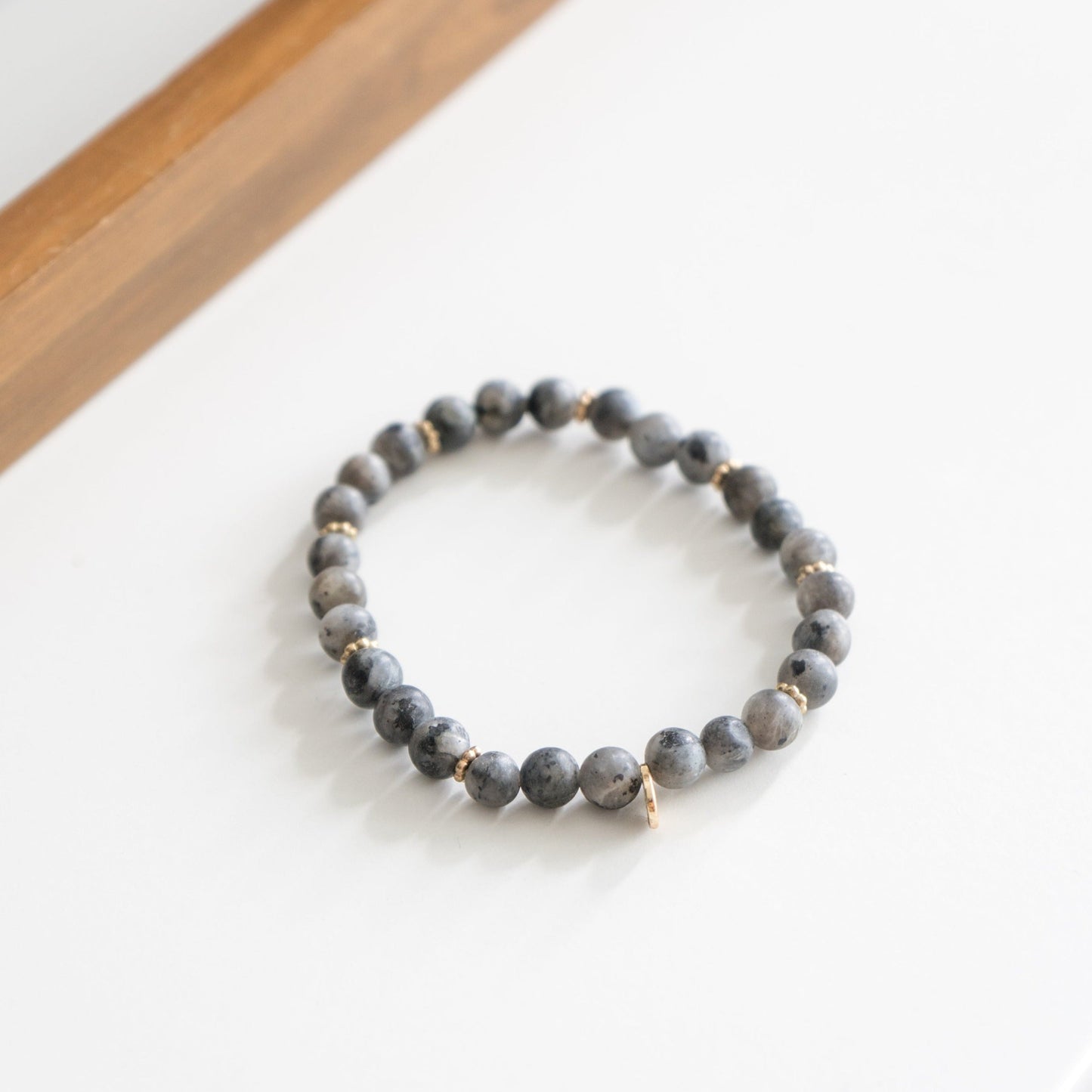 Black Labradorite Beaded Bracelet