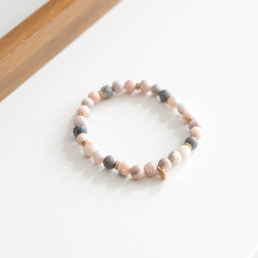 Flower Agate Beaded Bracelet