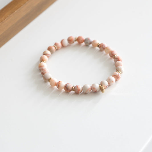 Pink Zebra Jasper Beaded Bracelet