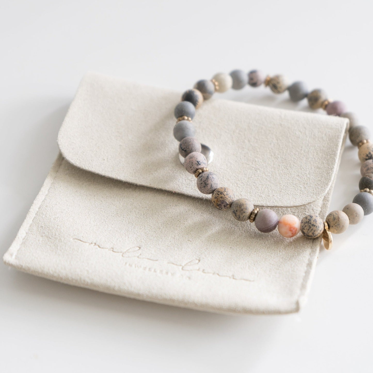 Map Jasper Beaded Bracelet